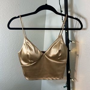 Gold Padded Crop Top